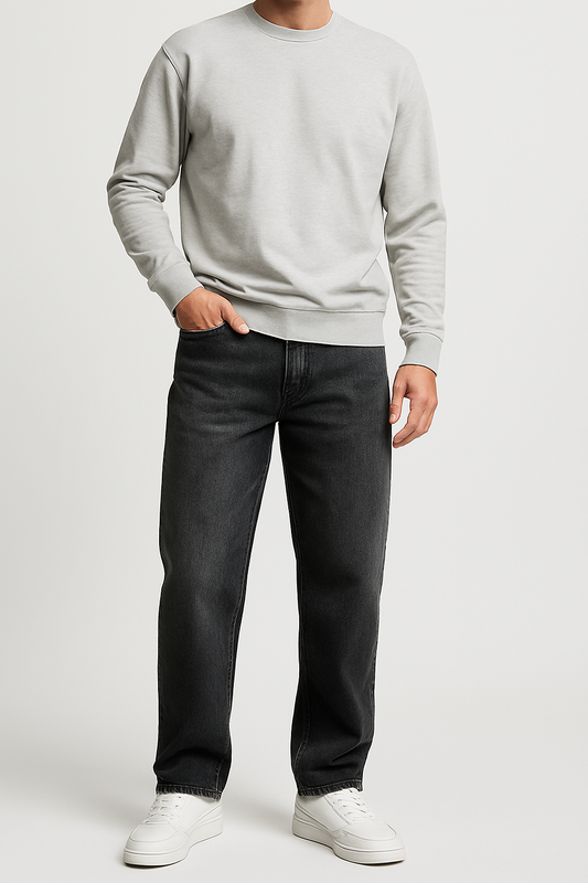 Men Relaxed Fit Mid Rise Grey Jeans